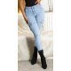 Blugi dama cargo, bleu, din bumbac, cu talia inalta, Akilina Blugi dama cargo, bleu, din bumbac, cu talia inalta, Akilina 4 - jojofashion.ro
