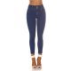 Blugi dama cu push up, albastri, bumbac, cu talia inalta, Oclio 2 - jojofashion.ro