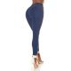 Blugi dama cu push up, albastri, bumbac, cu talia inalta, Oclio 3 - jojofashion.ro
