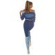 Blugi dama cu push up, albastri, bumbac, cu talia inalta, Oclio 7 - jojofashion.ro