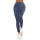 Blugi dama cu push up, albastri, bumbac denim, mulati, cu talia inalta, Dupliq 3 - jojofashion.ro