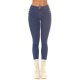 Blugi dama cu push up, albastri, din bumbac, cu talia inalta si nasturi, Amedal 2 - jojofashion.ro