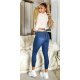 Blugi dama cu push up, albastri, din denim, mulati, cu talia inalta, Krazy 5 - jojofashion.ro