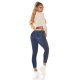 Blugi dama cu push up, albastri, din denim, mulati, cu talia inalta, Krazy 8 - jojofashion.ro
