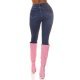 Blugi dama cu talia inalta, din bumbac, albastri, Gracy 3 - jojofashion.ro