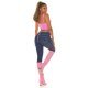 Blugi dama cu talia inalta, din bumbac, albastri, Gracy 7 - jojofashion.ro