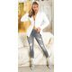 Blugi dama rupti, skinny, antracit, bumbac, Kossy Blugi dama rupti, skinny, antracit, bumbac, Kossy 4 - jojofashion.ro