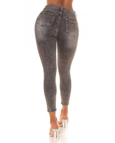 Blugi dama skinny cu push up, negri, bumbac, cu talia inalta, Amerie - jojofashion.ro