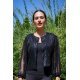 Bolero dama din paiete negre cu maneci franjurate Ester 3 - jojofashion.ro