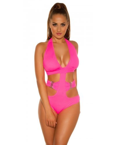 Costum de baie intreg roz ciclam Jolya Costume de baie, Costum de baie intreg roz ciclam Jolya - jojofashion.ro