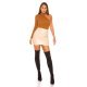 Fusta mulata, din piele eco, scurta, bej, petrecuta, Roshelle Fusta mulata, din piele eco, scurta, bej, petrecuta, Roshelle 6 - jojofashion.ro