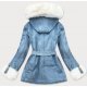 Geaca dama denim albastru si blanita alba Sanjar 3 - jojofashion.ro