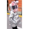 Geaca de dama de iarna gri metalizat cu blanita degrade Marysa