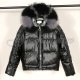 Geaca de dama de iarna lucioasa neagra cu blanita degrade Marysa 2 - jojofashion.ro