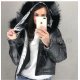 Geaca de dama de iarna lucioasa neagra cu blanita degrade Marysa 3 - jojofashion.ro