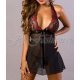 Neglijeu negru cu dantela rosie Aisha 2 - jojofashion.ro