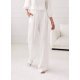 Pantaloni dama din satin, albi, evazati, eleganti, ElsaR Pantaloni dama din satin, albi, evazati, eleganti, ElsaR 2 - jojofashion.ro