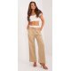 Pantaloni dama evazati, casual, bej light cu dungi subtiri, Cynane Pantaloni dama evazati, casual, bej light cu dungi subtiri, Cynane 3 - jojofashion.ro