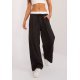 Pantaloni dama evazati, casual, negri cu dungi subtiri, Cynane 2 - jojofashion.ro