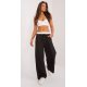 Pantaloni dama evazati, casual, negri cu dungi subtiri, Cynane 3 - jojofashion.ro