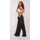 Pantaloni dama evazati, casual, negri cu dungi subtiri, Cynane 4 - jojofashion.ro