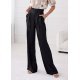 Pantaloni dama negri, din satin, evazati, eleganti, ElsaR 2 - jojofashion.ro