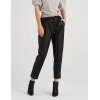 Pantaloni dama casual, negri, piele eco, cu buzunare, Larysa