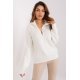 Pulover dama bej, din acril, cu guler inalt si fermoar, Cindy3 Pulover dama bej, din acril, cu guler inalt si fermoar, Cindy3 2 - jojofashion.ro
