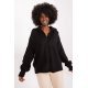 Pulover dama negru, din acril, cu guler inalt si fermoar, Cindy2 2 - jojofashion.ro