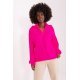 Pulover dama roz neon, din acril, cu guler inalt si fermoar, Cindy 2 - jojofashion.ro