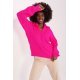 Pulover dama roz neon, din acril, cu guler inalt si fermoar, Cindy 3 - jojofashion.ro