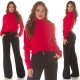 Pulover dama tricotat, scurt, vascoza, rosu, cu guler inalt, Dayana Pulover dama tricotat, scurt, vascoza, rosu, cu guler inalt, Dayana 7 - jojofashion.ro