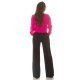 Pulover dama tricotat, scurt, vascoza roz fucsia, cu guler inalt, Dayana Pulover dama tricotat, scurt, vascoza roz fucsia, cu guler inalt, Dayana 6 - jojofashion.ro