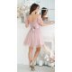 Rochie babydoll scurta roz prafuit din tulle cu umerii goi Cayenne 3 - jojofashion.ro