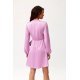 Rochie scurta din satin lila cu maneca lunga Labonita Rochie scurta din satin lila cu maneca lunga Labonita 3 - jojofashion.ro