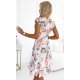Rochie alba scurta cu flori multicolore Aminta 3 - jojofashion.ro