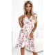 Rochie alba scurta cu flori multicolore Aminta 5 - jojofashion.ro