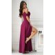 Rochie lunga burgundy cu umerii goi vaporoasa Katiya 3 - jojofashion.ro