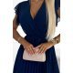 Rochie scurta plisata din chiffon bleumarin navy Soysen 5 - jojofashion.ro