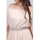 Rochie lunga din voal bej vaporoasa Cinderella 4 - jojofashion.ro