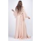 Rochie lunga din voal bej vaporoasa Cinderella 3 - jojofashion.ro