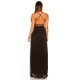 Rochie lunga neagra vaporoasa din glitter Dariana 3 - jojofashion.ro