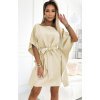 Rochie de zi eleganta midi, bej, croi fluture, oversize, Butterfly