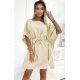 Rochie de zi eleganta midi, bej, croi fluture, oversize, Butterfly 2 - jojofashion.ro