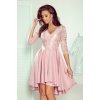 Rochie midi roz din dantela Anastasia 