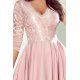 Rochie midi roz din dantela Anastasia  5 - jojofashion.ro