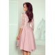 Rochie midi roz din dantela Anastasia  4 - jojofashion.ro