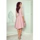 Rochie midi roz din dantela Anastasia  6 - jojofashion.ro