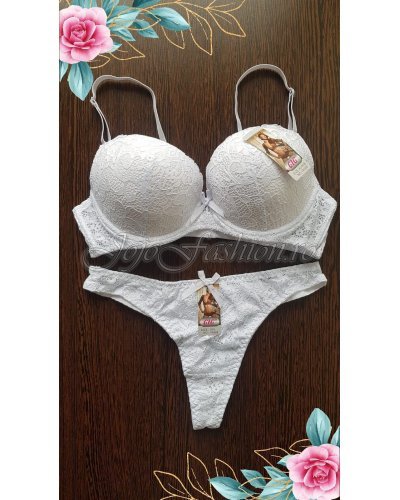 Set sutien si chilot dama din dantela alba Diana Lenjerie intima, Set sutien si chilot dama din dantela alba Diana - jojofashion.ro