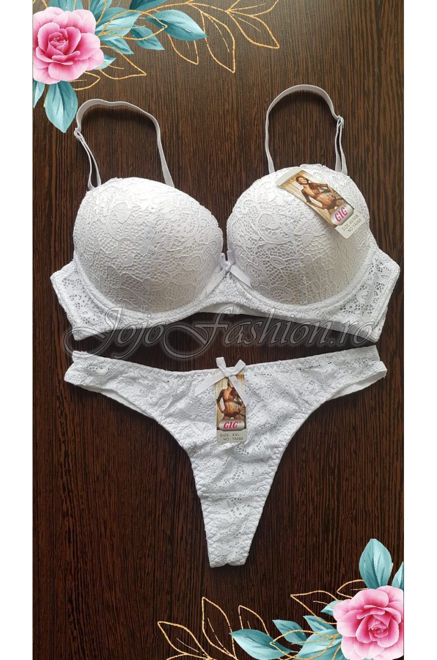 Set sutien si chilot dama din dantela alba Diana 1 - jojofashion.ro